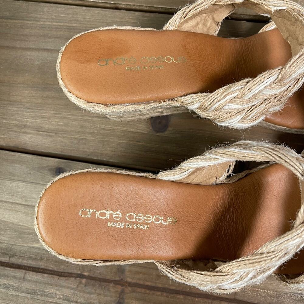 Andre Assous Women's Nolita Woven Espadrille Wedge Heel Sandal Size 41 Natural - Picture 12 of 14